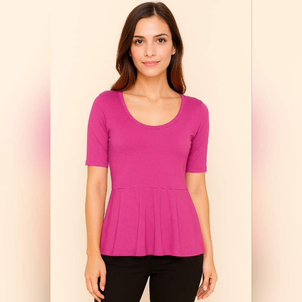 NWOT West Loop Vibrant Pink Short Sleeve Top